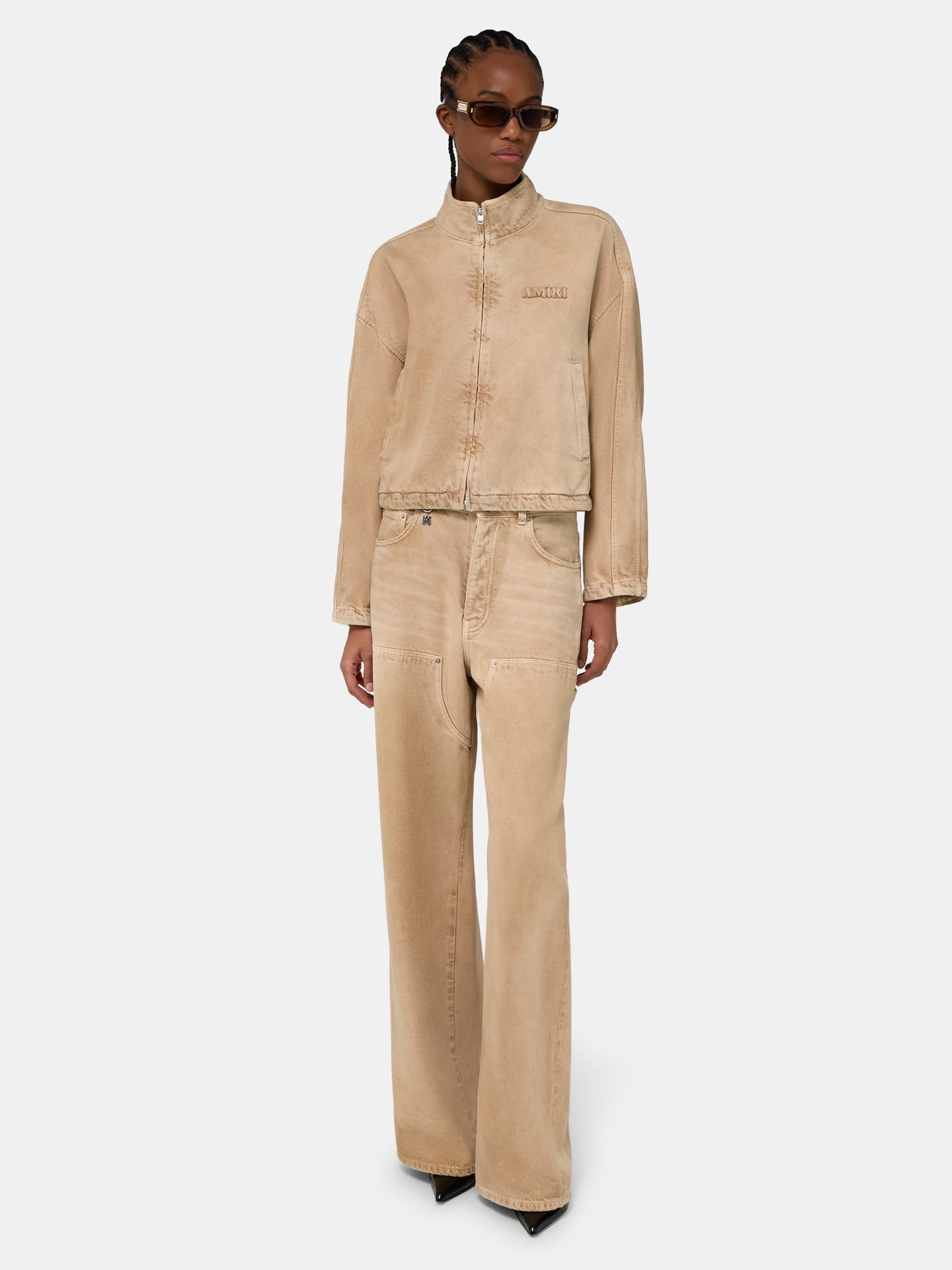 WOMEN - WOMEN'S DENIM TRACK JACKET - Sand - AMIRI