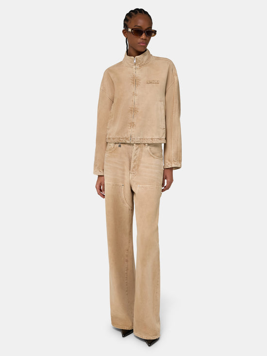 WOMEN - WOMEN'S DENIM TRACK JACKET - Sand - AMIRI