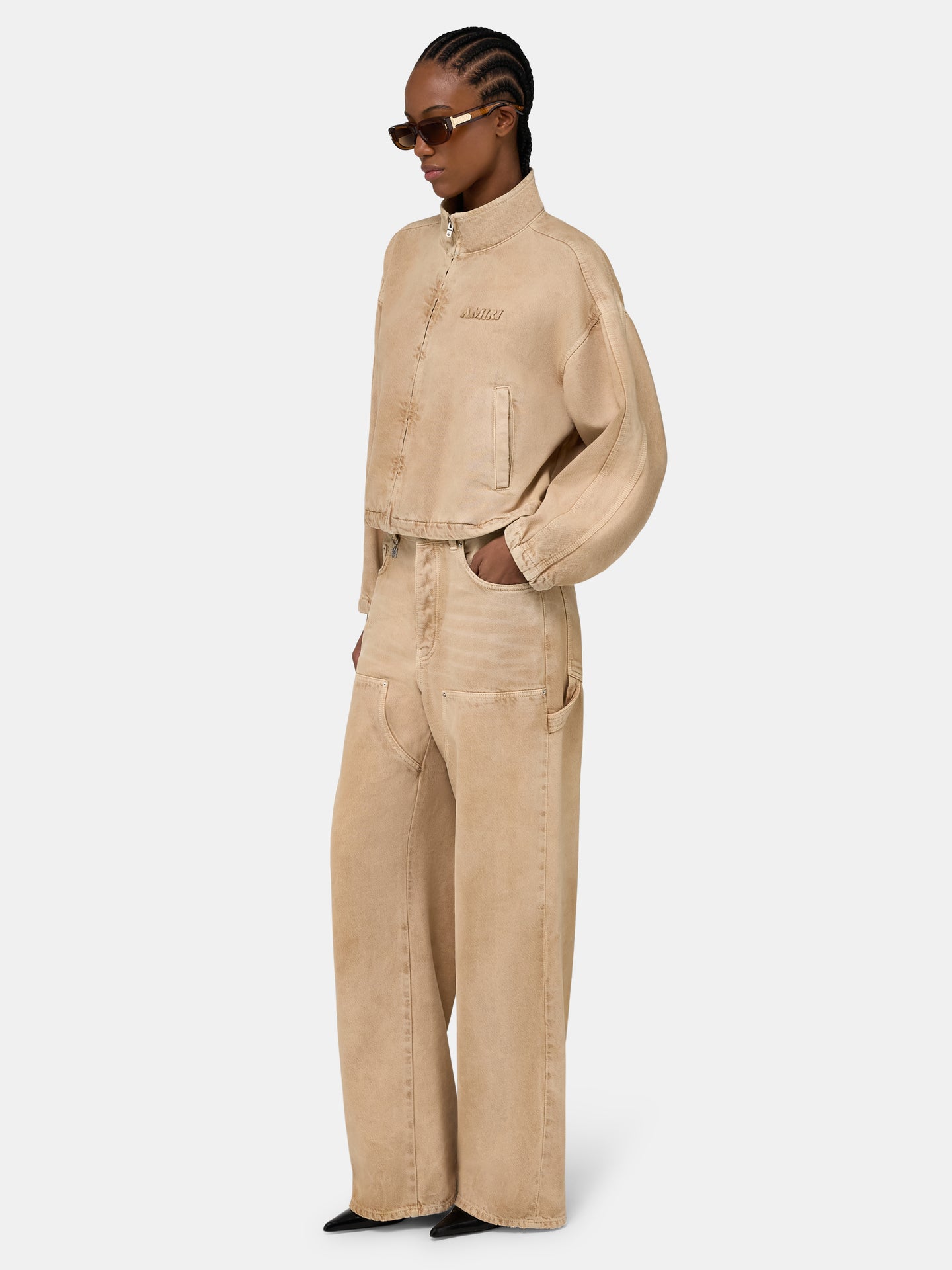WOMEN - WOMEN'S DENIM TRACK JACKET - Sand - AMIRI