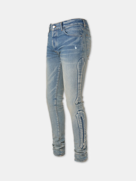 3D BONES SKINNY JEAN - Clay Indigo