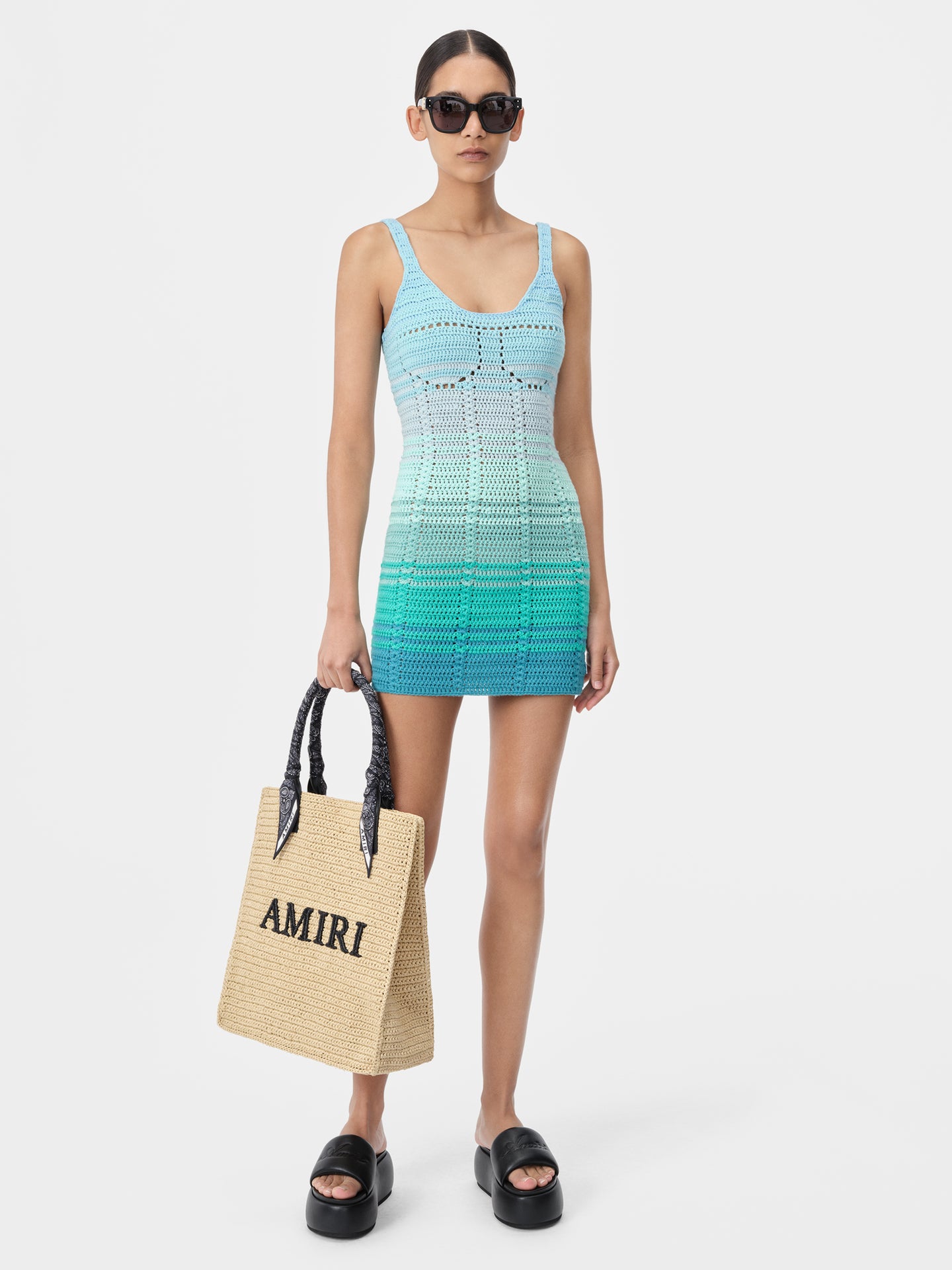 WOMEN - WOMEN'S SUNSET OMBRE CROCHET DRESS - Blue Multi