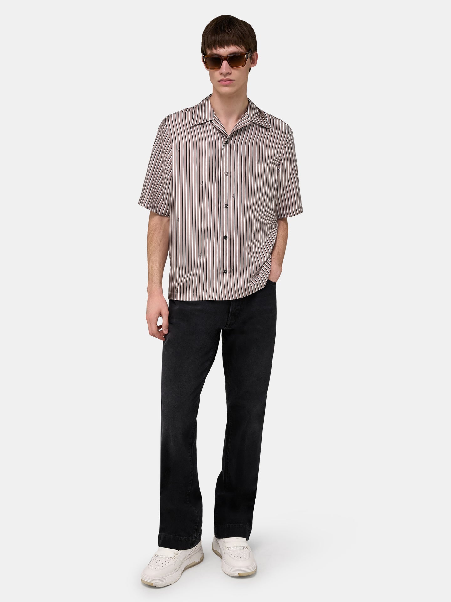 AMIRI SCRIPT BOWLING SHIRT - Mocha - AMIRI