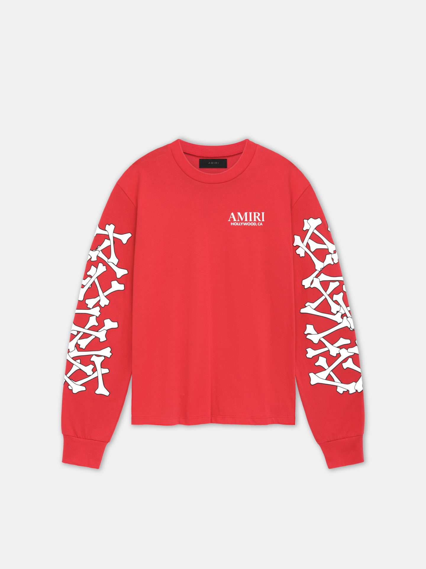 BONES STACKED LONG SLEEVE TEE - Red