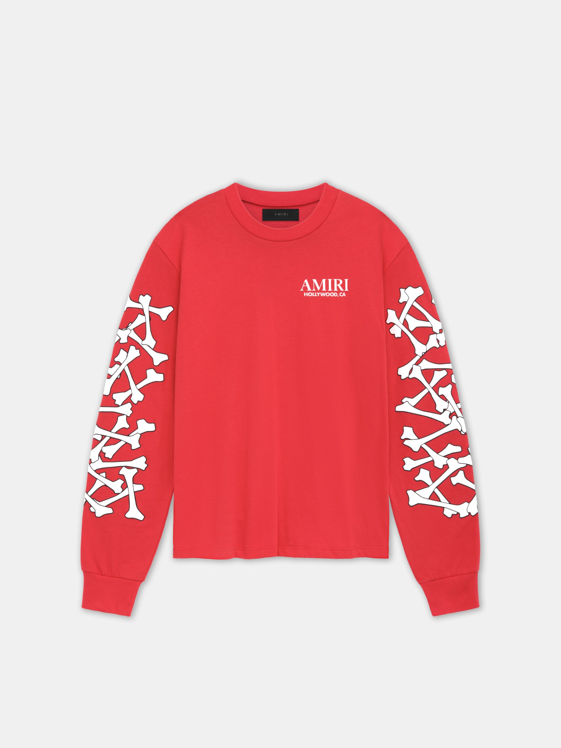 新品 AMIRI BONES STACKED LONG SLEEVE TEE S BONES STACKED LONG SLEEVE TEE - Red | AMIRI