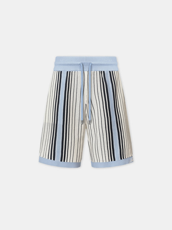 AMIRI SCRIPT STRIPE SHORT - Ashley Blue - AMIRI
