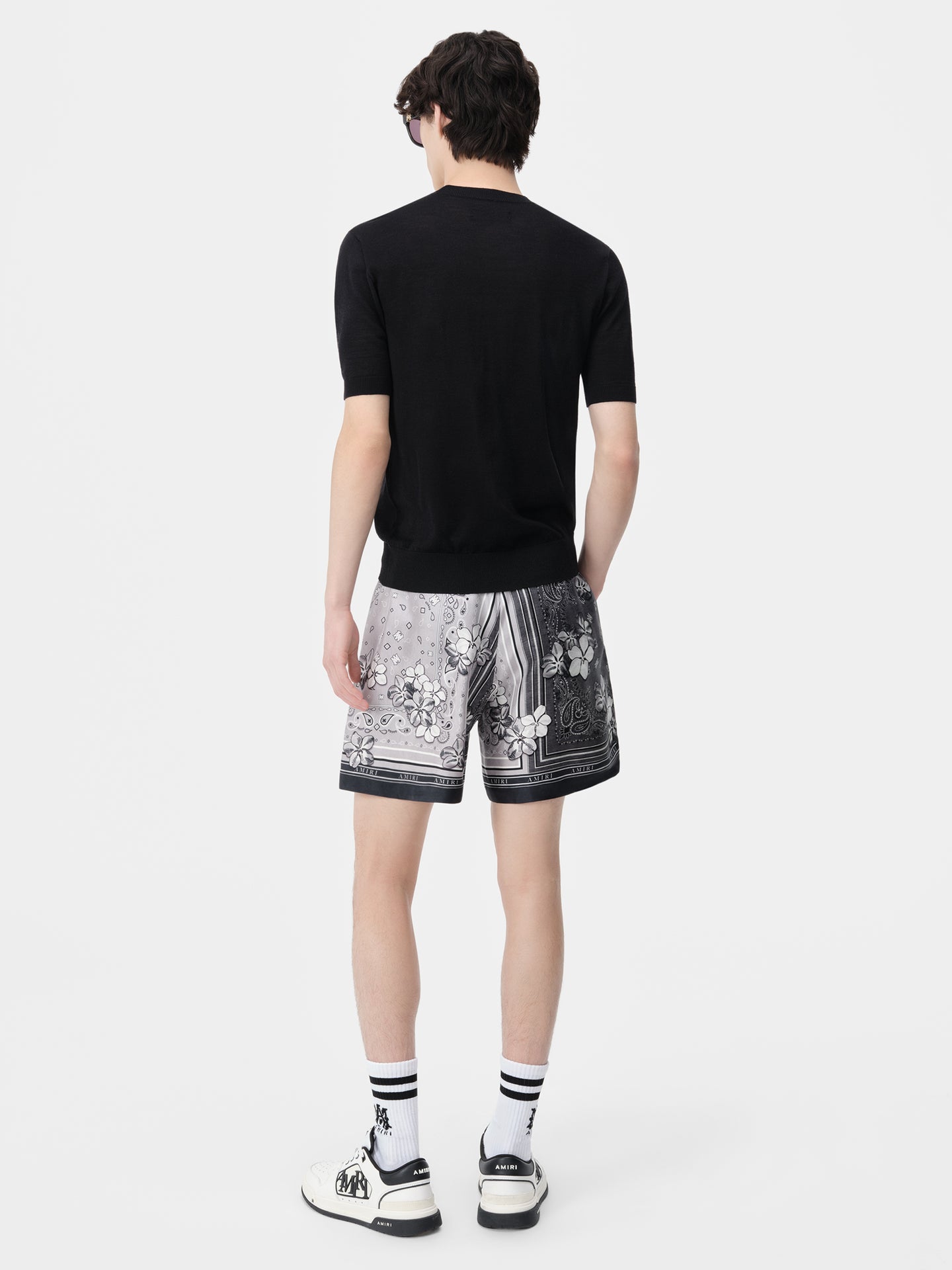 BANDANA FLORAL SHORT - Black