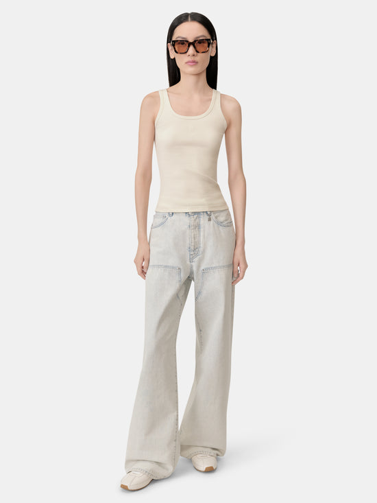 WOMEN - WOMEN'S MA EMBROIDERY TANK - Alabaster - AMIRI