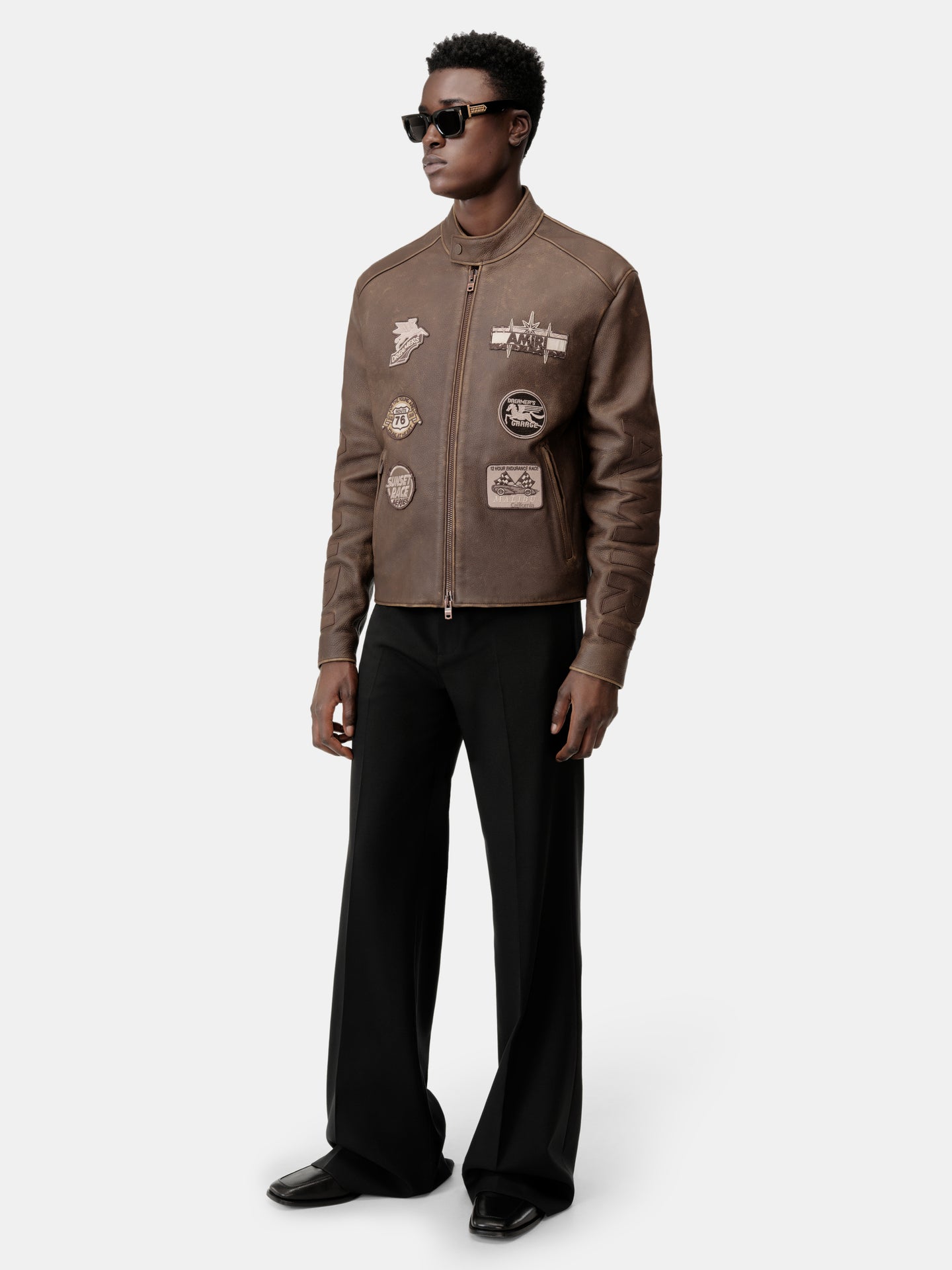 AMIRI PATCH RACER JACKET - Walnut Brown - AMIRI