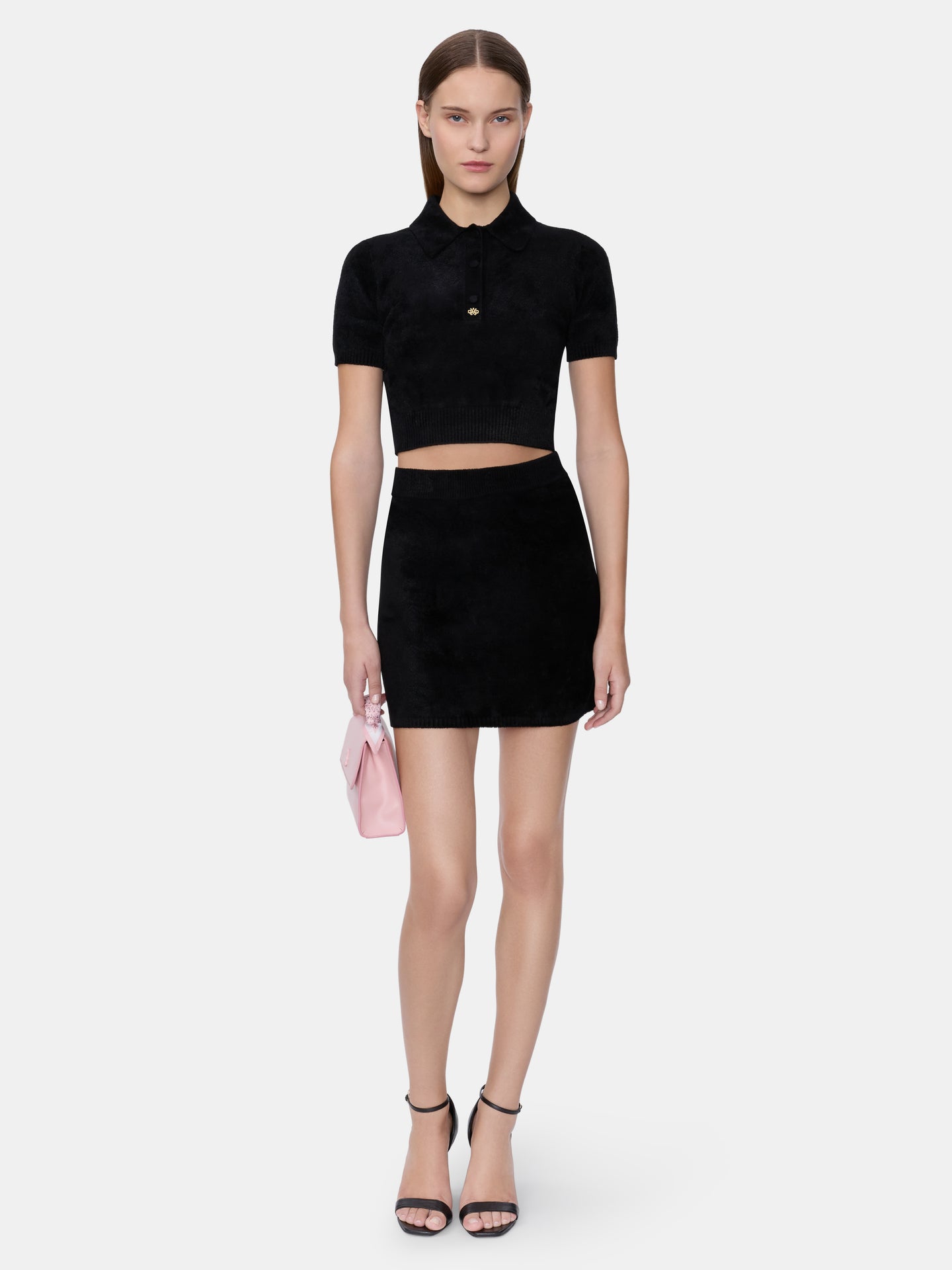 WOMEN - WOMEN'S VELVET MINI SKIRT - BLACK - AMIRI