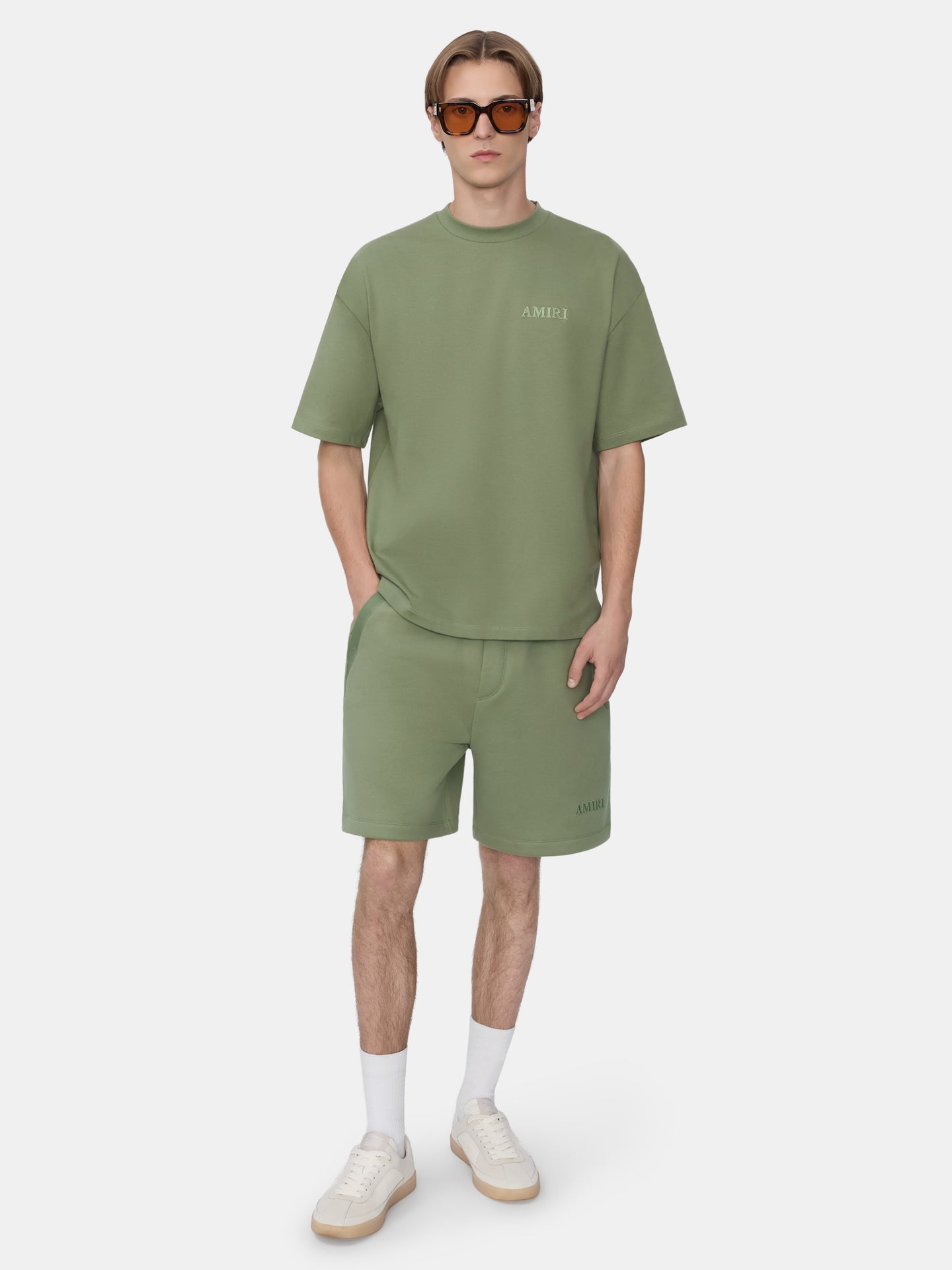 AMIRI EMBROIDERED SHORT - OLIVE - AMIRI