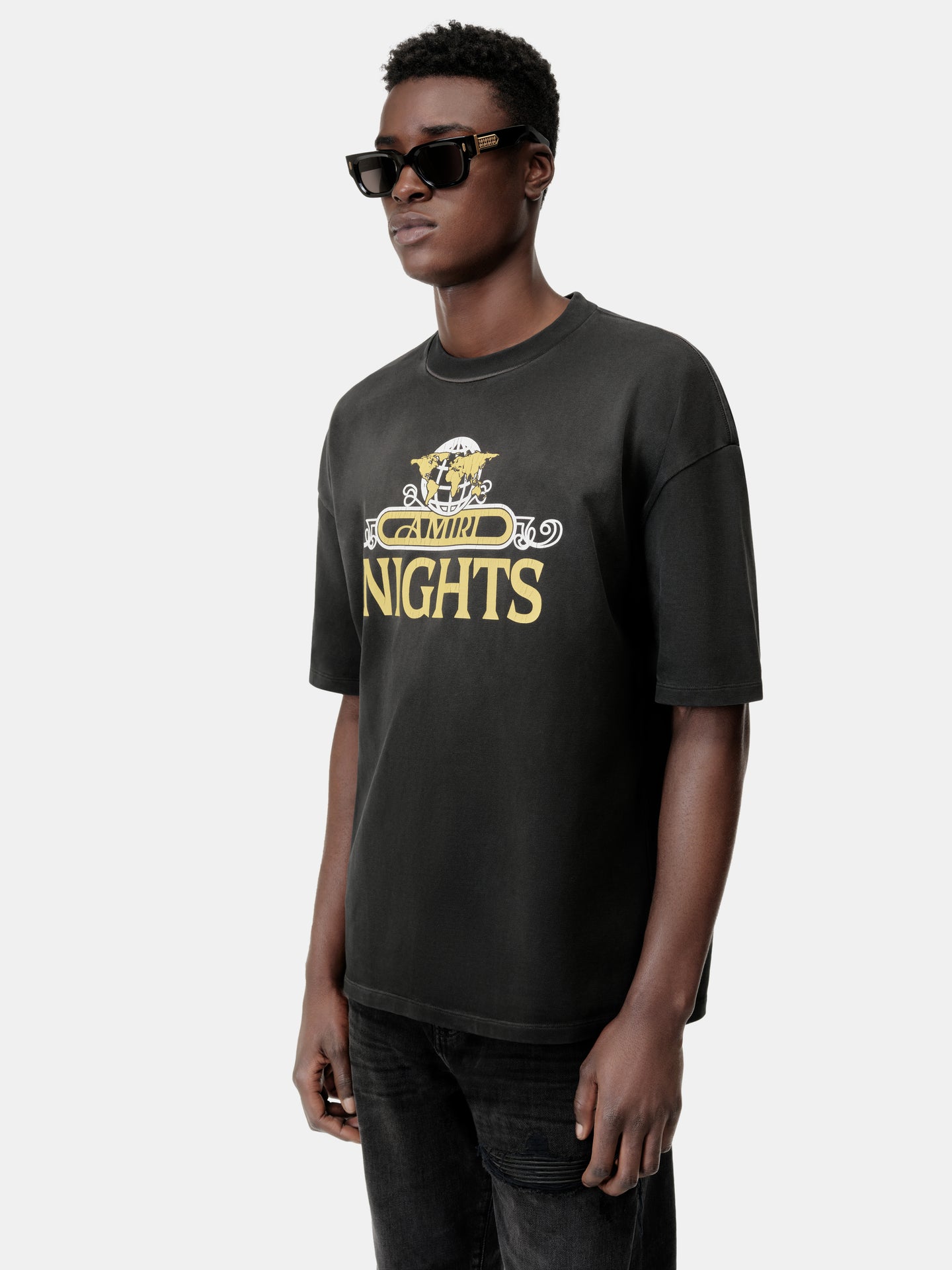 AMIRI NIGHTS OVERSIZED TEE - Black - AMIRI