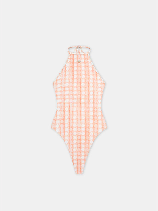 WOMEN - WOMEN'S MA QUAD HALTER NECK ONE PIECE - Malibu Peach - AMIRI