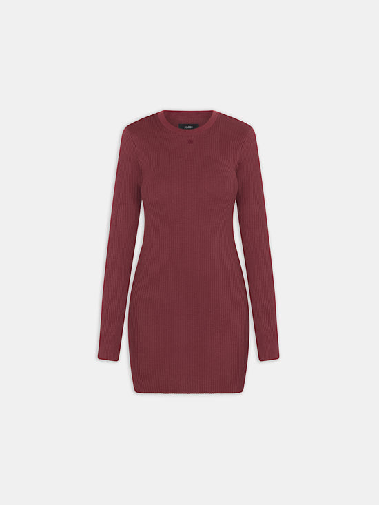 WOMEN - WOMEN'S MA LONG SLEEVE MINI DRESS - WINE - AMIRI