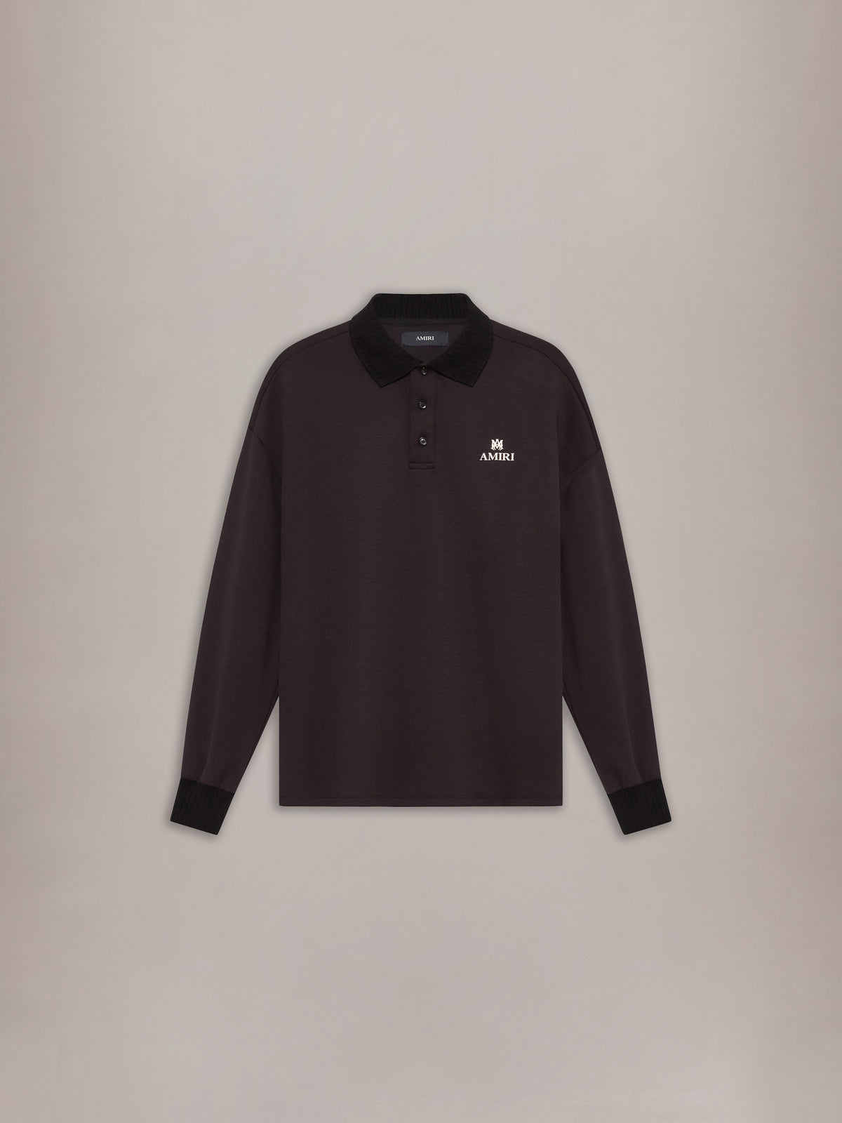 MA OVERSIZED LONG SLEEVE POLO - Black - AMIRI