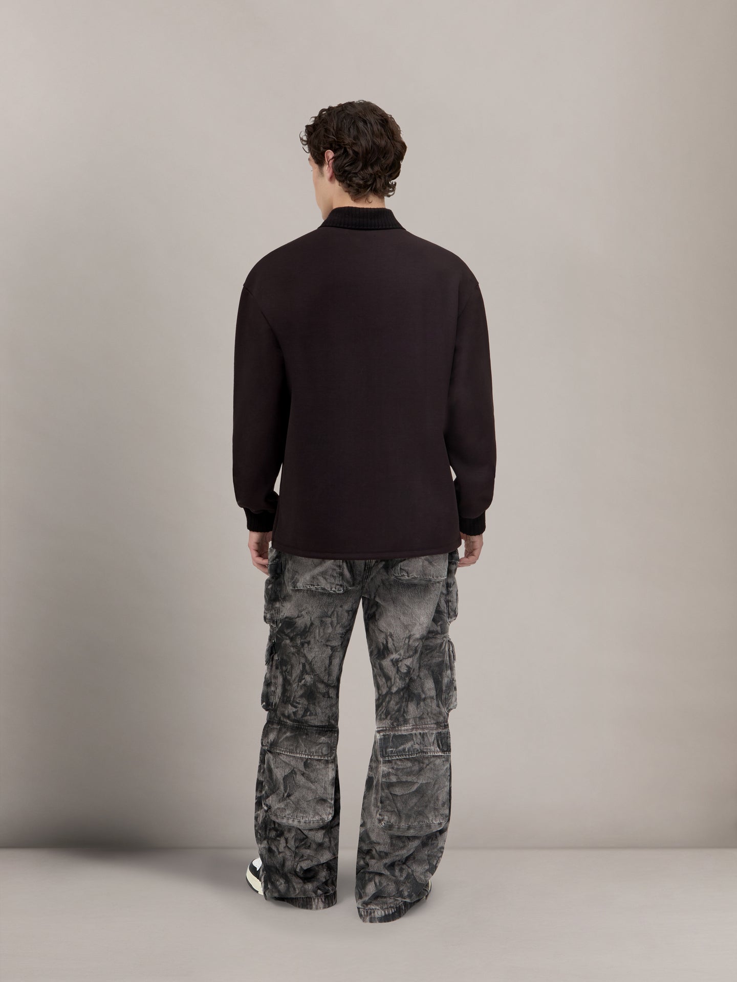 MA OVERSIZED LONG SLEEVE POLO - Black - AMIRI