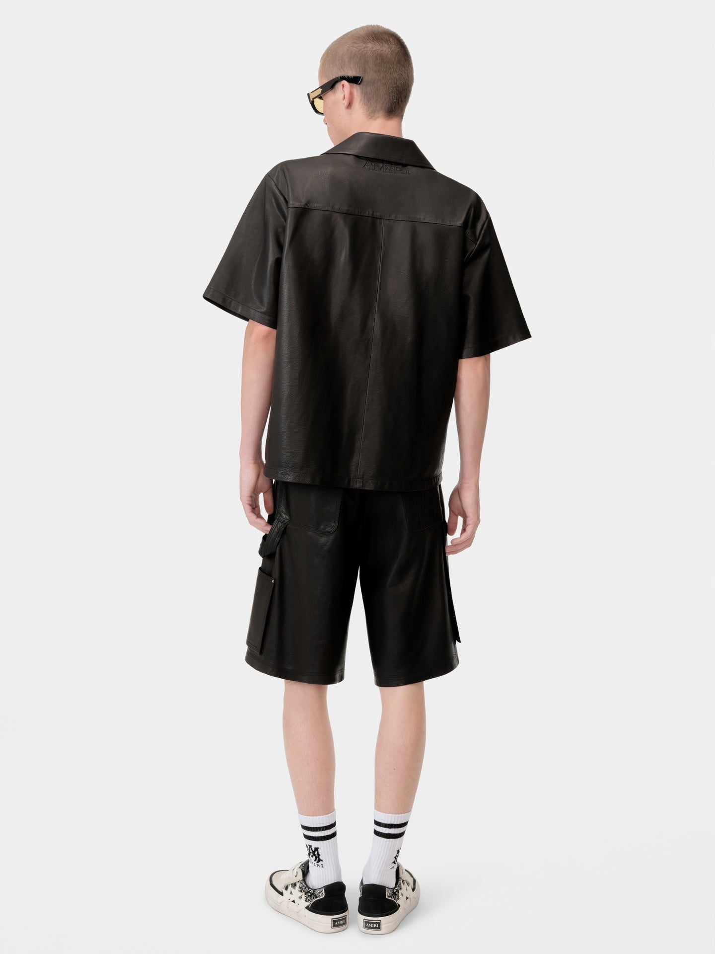MA LEATHER CAMP SHIRT - Black - AMIRI