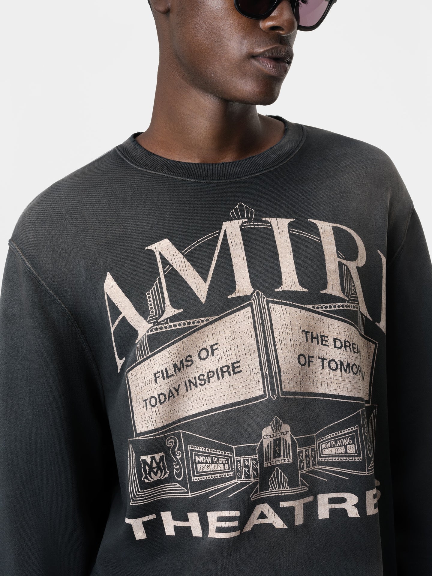 AMIRI THEATERS VINTAGE CREW - Black