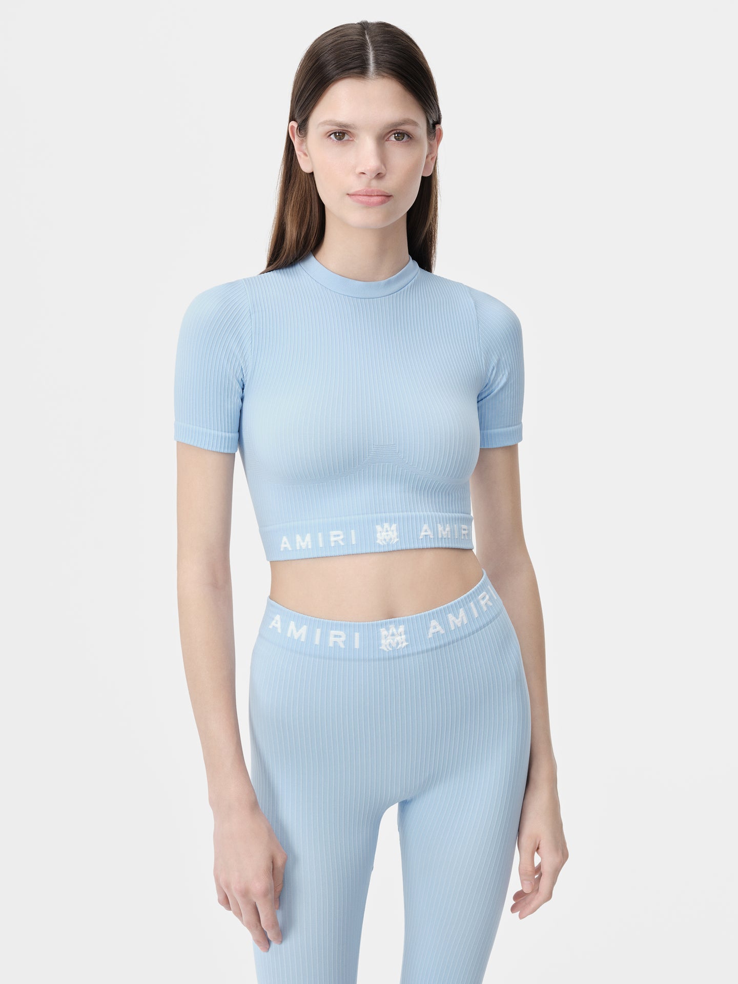 WOMEN - WOMEN'S MA RIBBED SEAMLESS S/S TOP - Cerulean