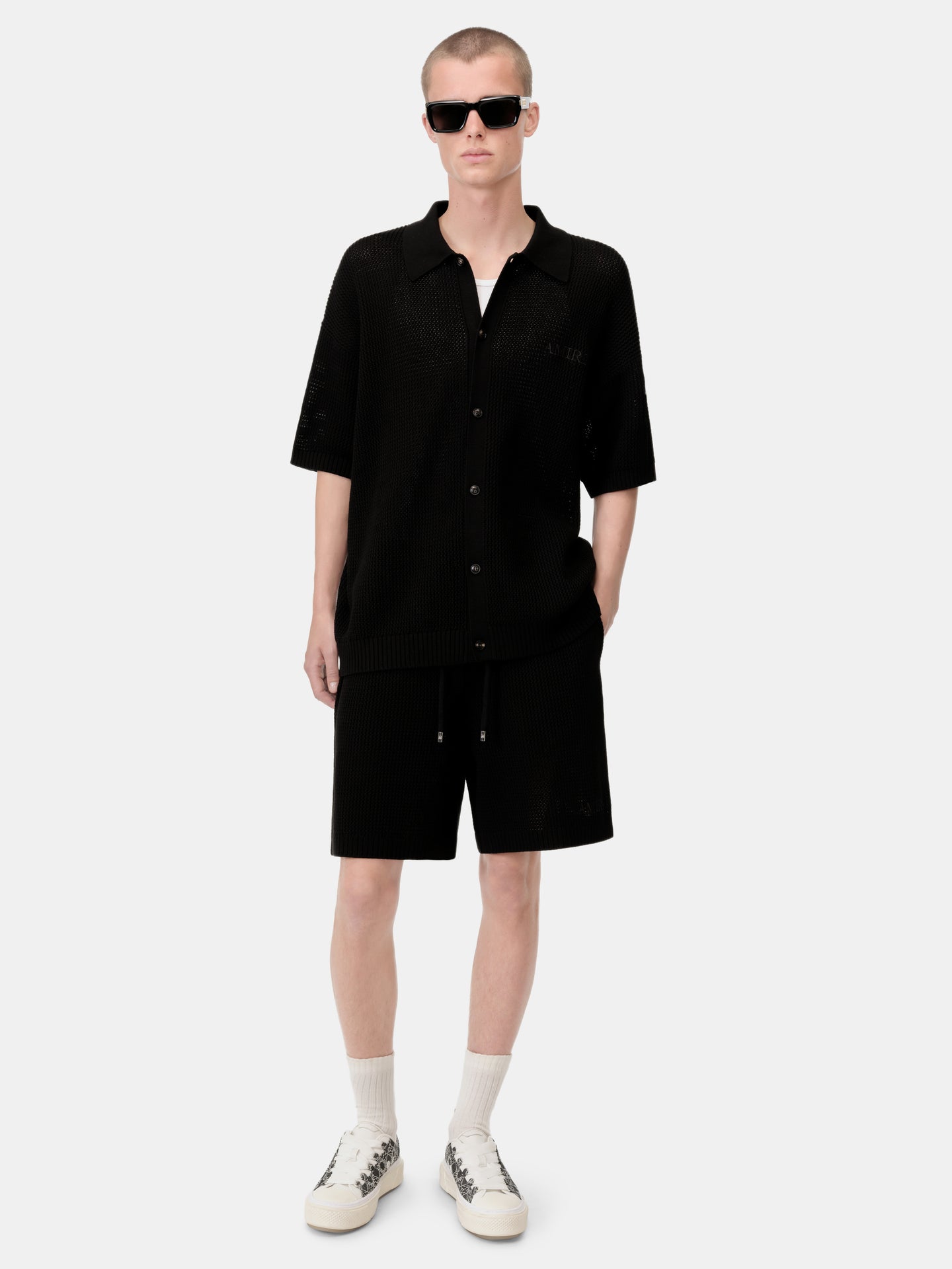 AMIRI CROCHET MESH SHIRT - Black - AMIRI