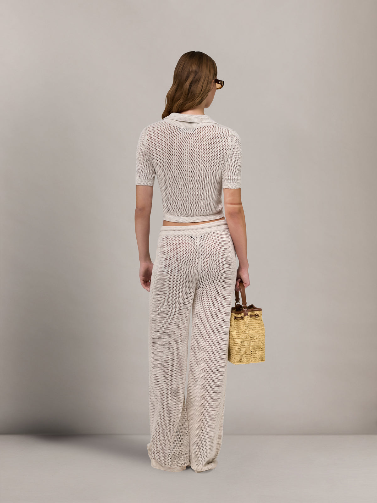 WOMEN - WOMEN'S AMIRI CROCHET MESH POLO - Alabaster - AMIRI