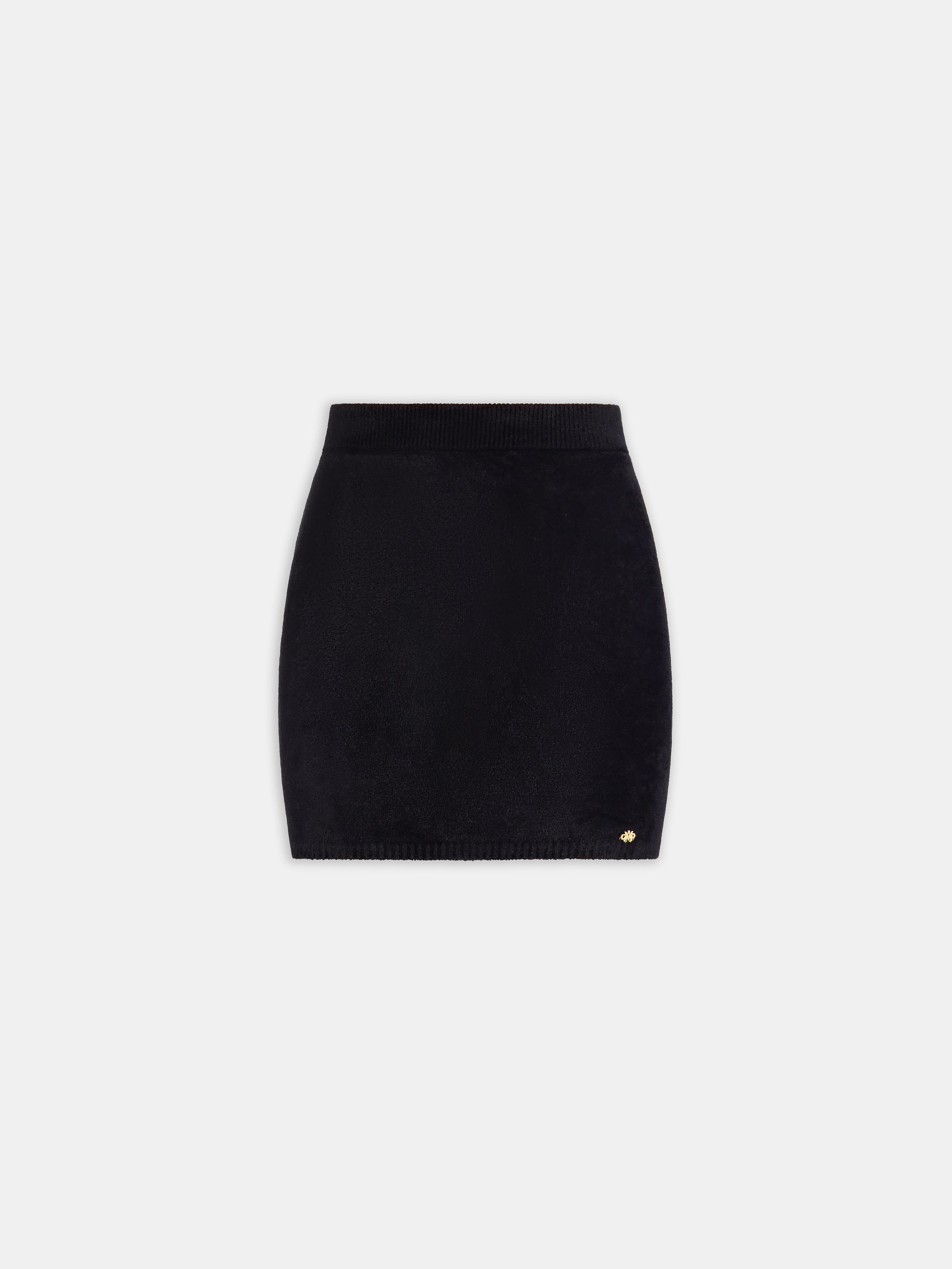Product WOMEN - WOMEN'S VELVET MINI SKIRT - BLACK featured image