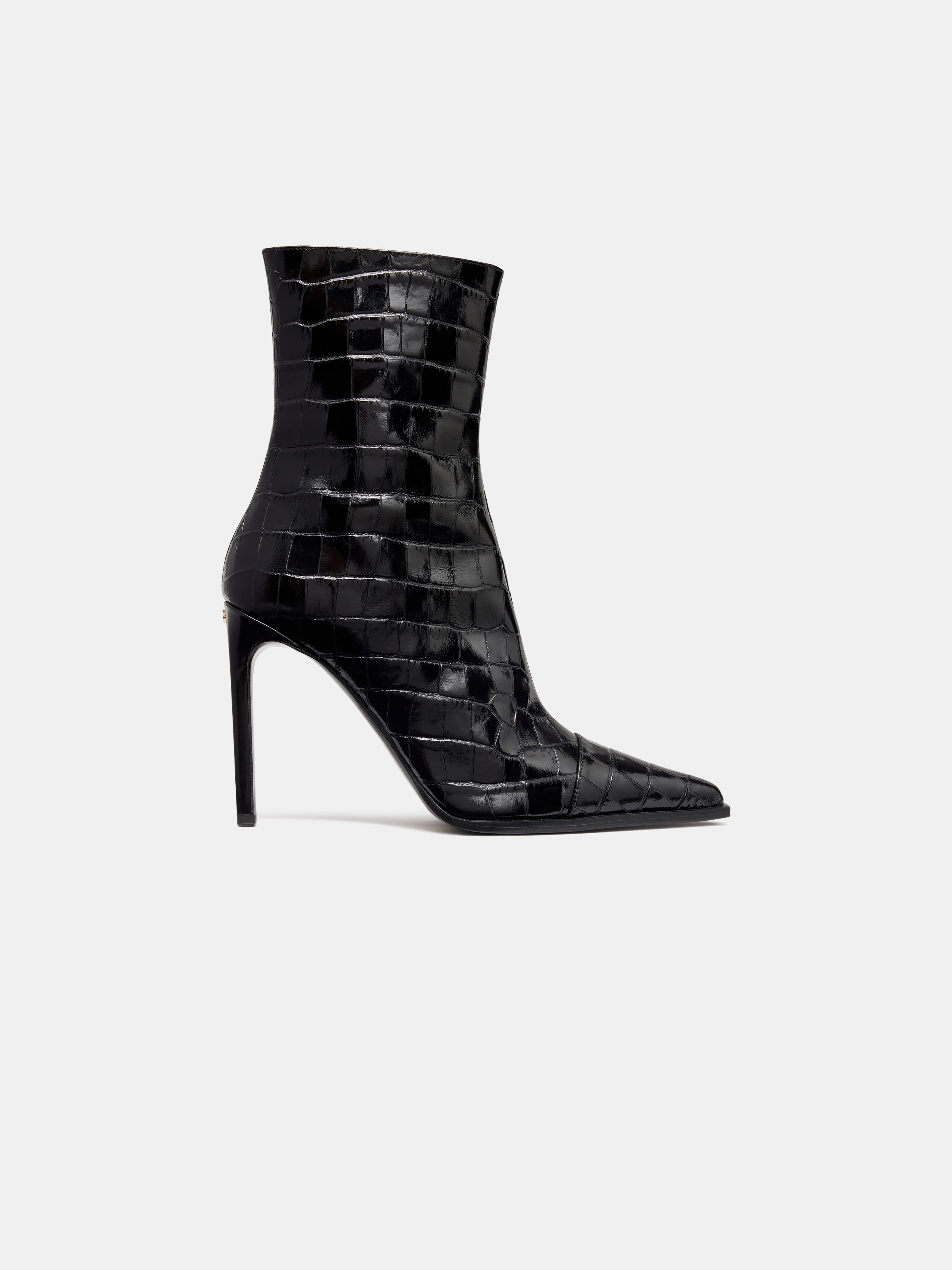 Product WOMEN - WOMEN'S CROC DEBOSSED MA STILETTO BOOT - BLACK featured image