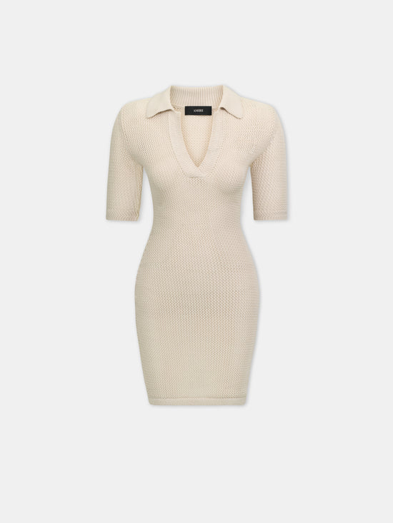 WOMEN - WOMEN'S AMIRI CROCHET MINI DRESS - Alabaster - AMIRI