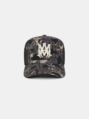 BANDANA REPAIR TRUCKER HAT - Black - AMIRI