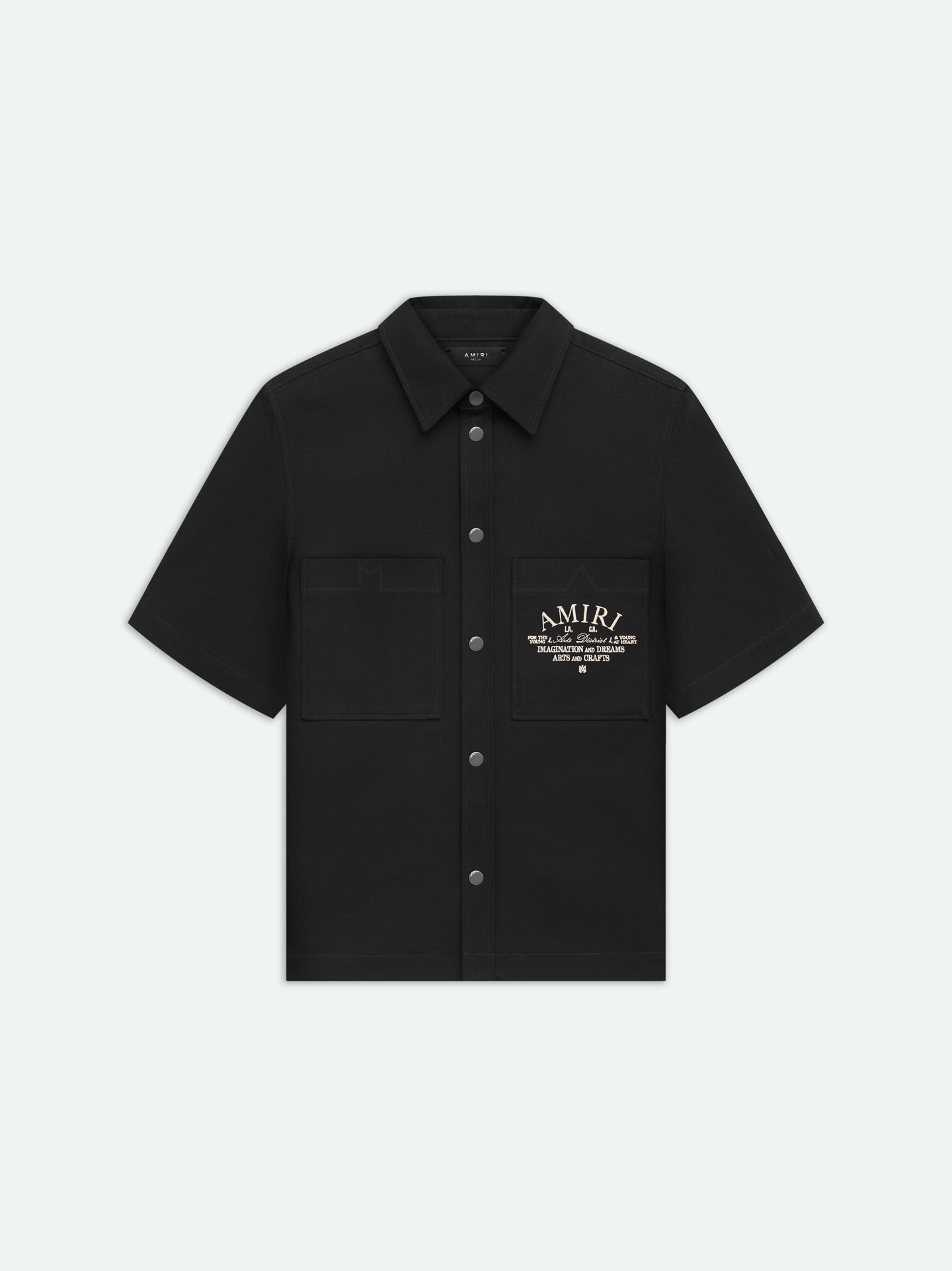 AMIRI ARTS DISTRICT CAMP SHIRT - BLACK