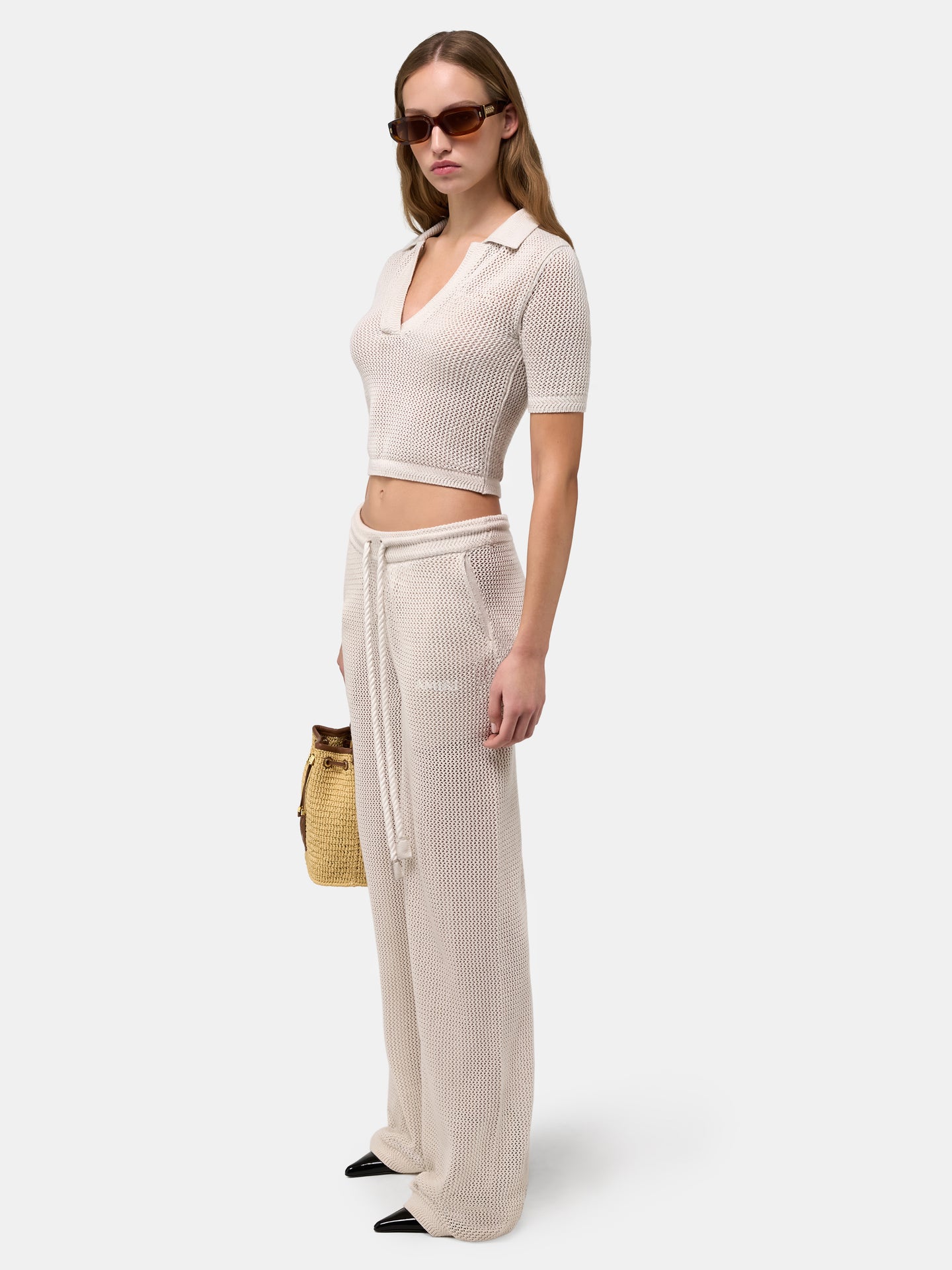 WOMEN - WOMEN'S AMIRI CROCHET MESH PANT - -Alabaster - AMIRI