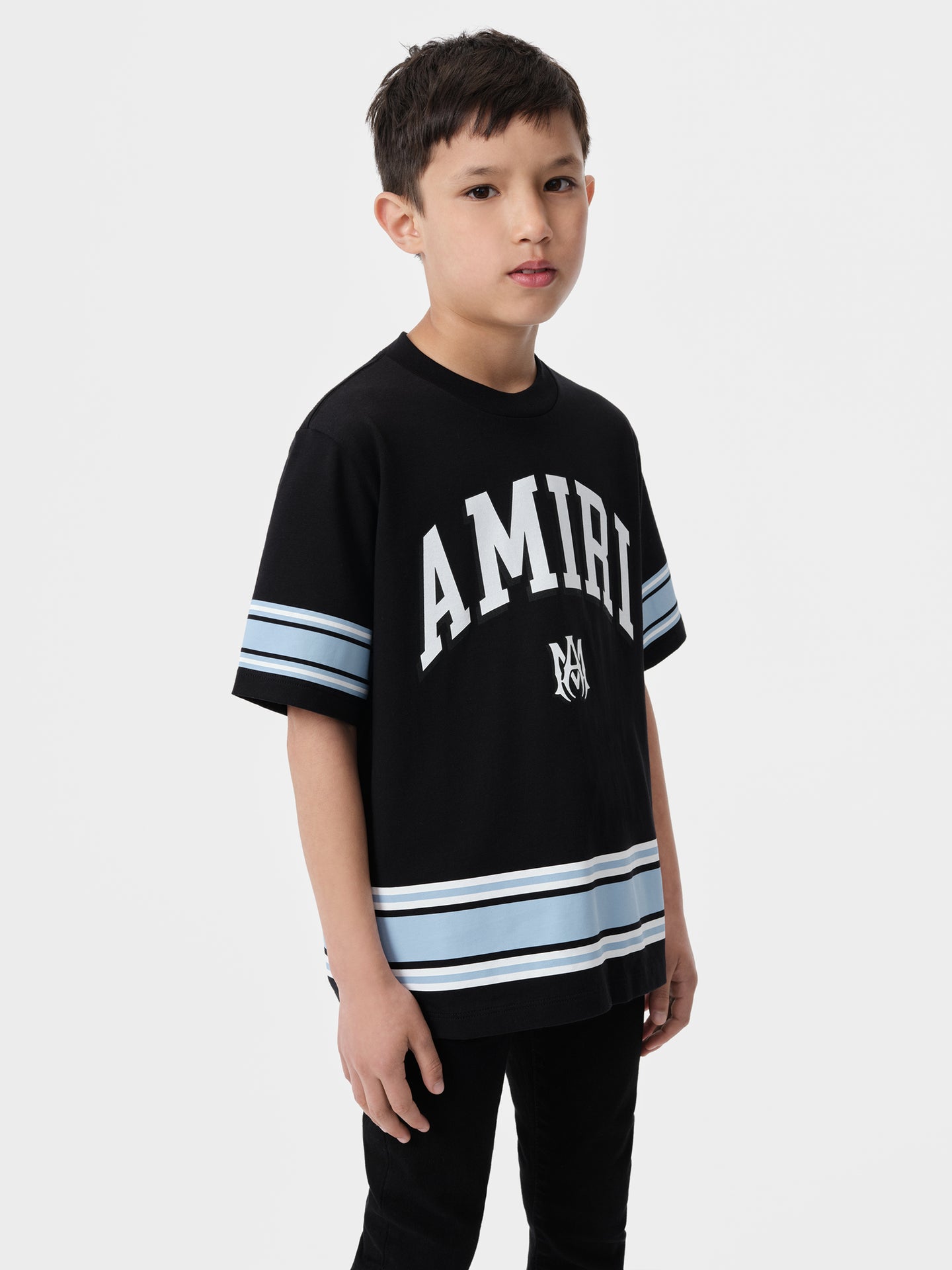 KIDS - KIDS' AMIRI STRIPE TEE - Black