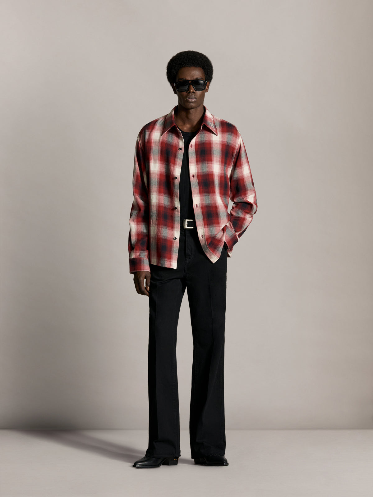 OVERSIZED FLANNEL SHIRT - Cherry - AMIRI