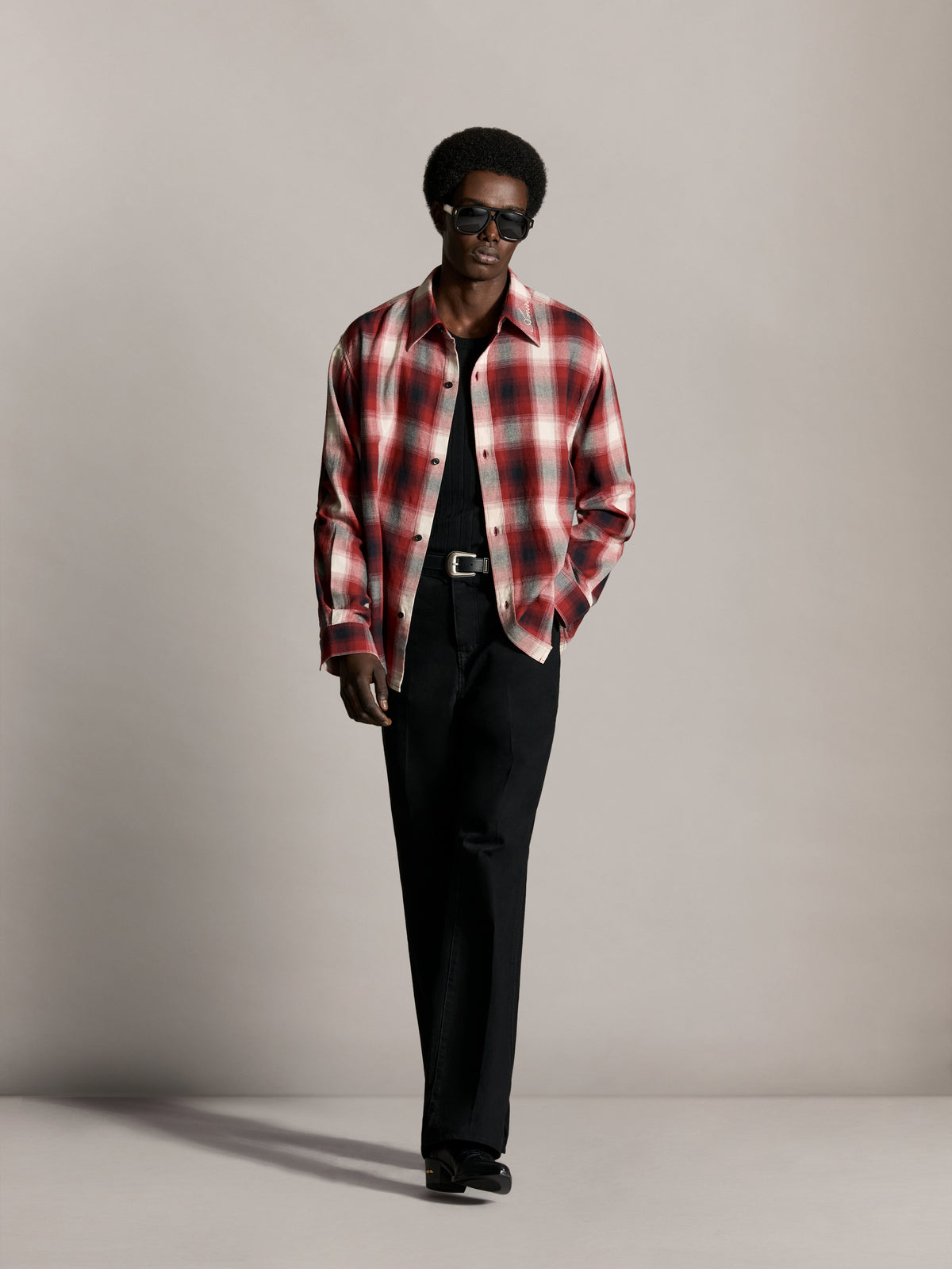 OVERSIZED FLANNEL SHIRT - Cherry - AMIRI