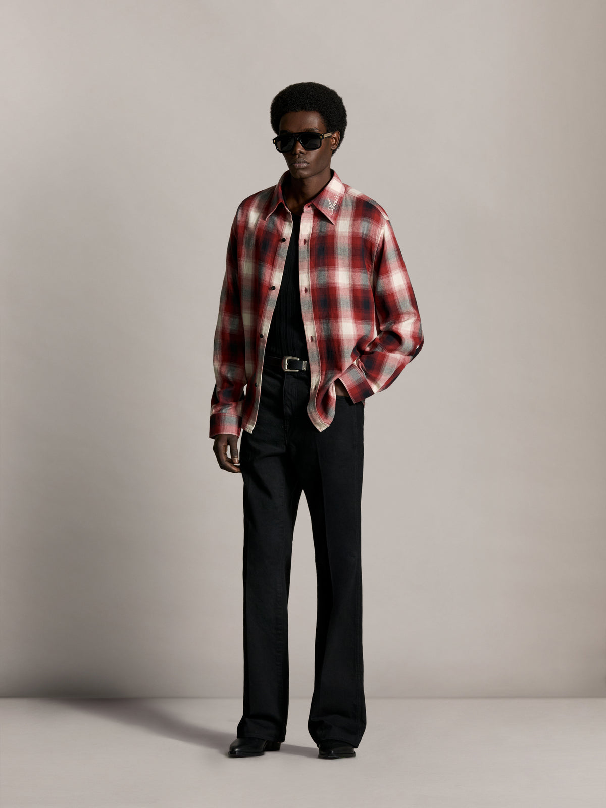 OVERSIZED FLANNEL SHIRT - Cherry - AMIRI