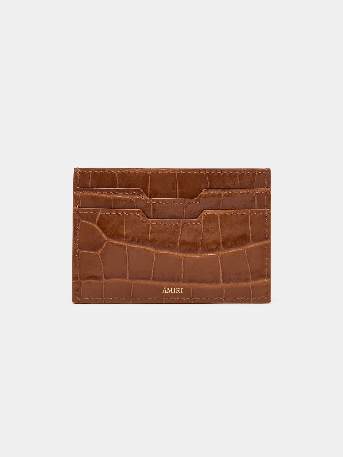 CROC EMBOSSED CARD HOLDER - MALT - AMIRI