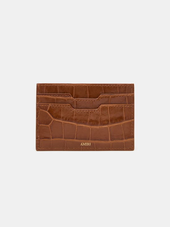 CROC EMBOSSED CARD HOLDER - MALT - AMIRI