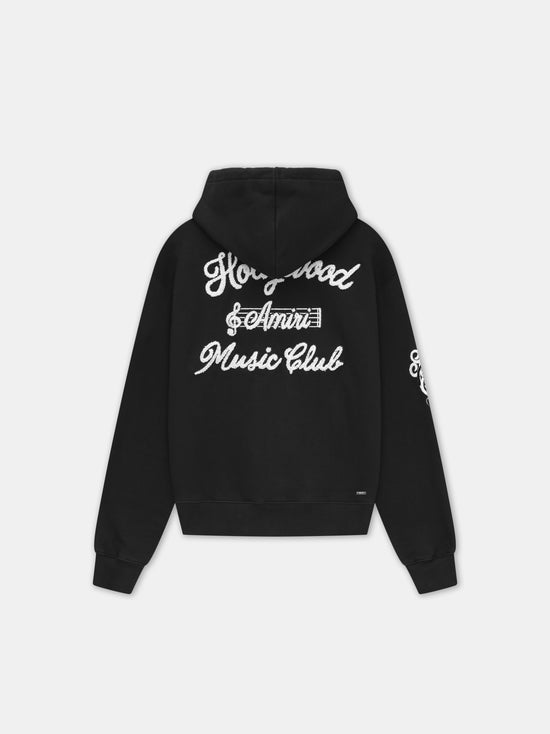 MUSIC CLUB ZIP UP HOODIE - Black