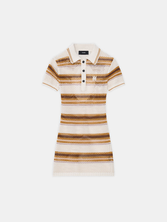 WOMEN - WOMEN'S MA STRIPE POLO MINI DRESS - Alabaster - AMIRI