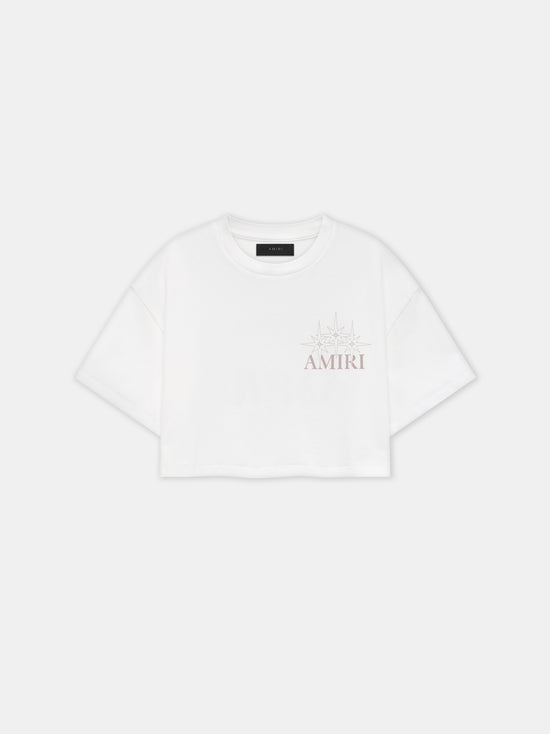 WOMEN - WOMEN'S AMIRI STARBURST CROPPED TEE - Ivory