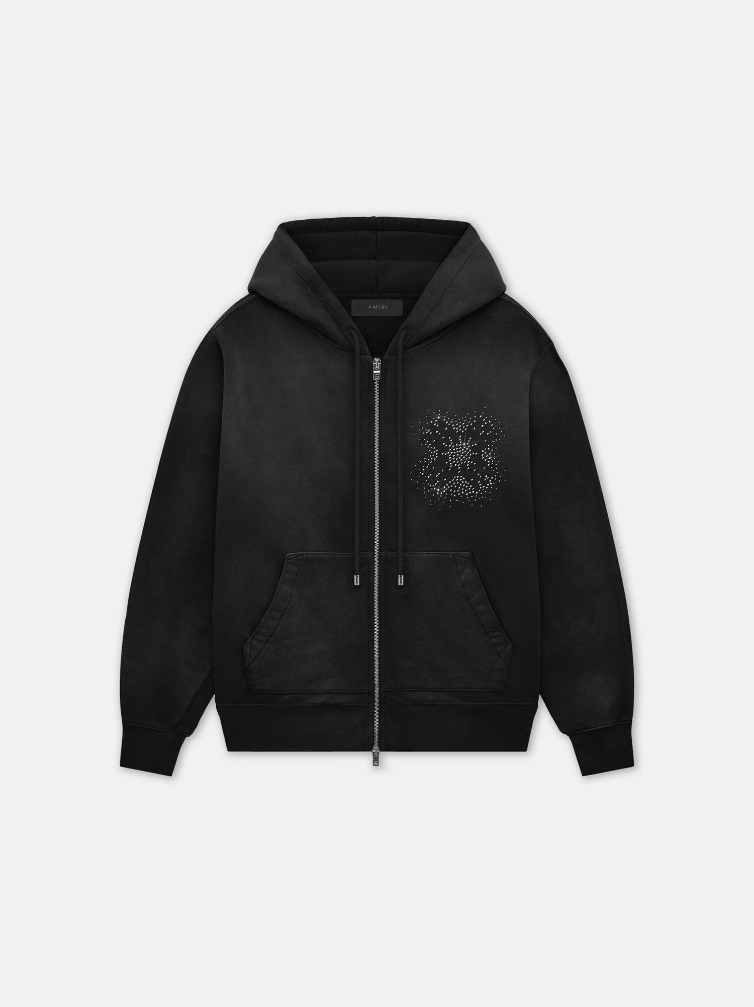 Product MA QUAD CRYSTAL ZIP HOODIE - Black featured image