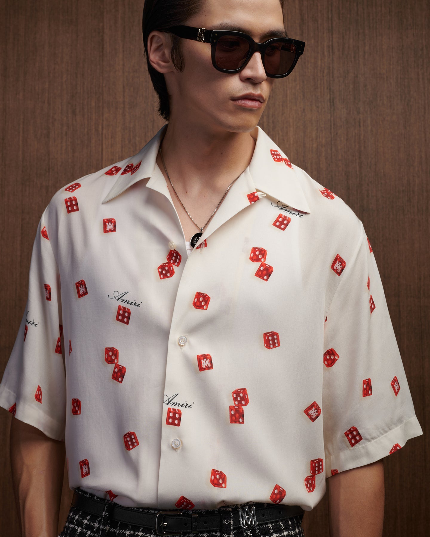 AMIRI DICE BOWLING SHIRT - Alabaster