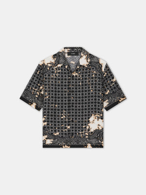 BLEACH BANDANA BOWLING SHIRT - Black - AMIRI