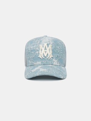 BANDANA REPAIR TRUCKER HAT - Ashley Blue - AMIRI