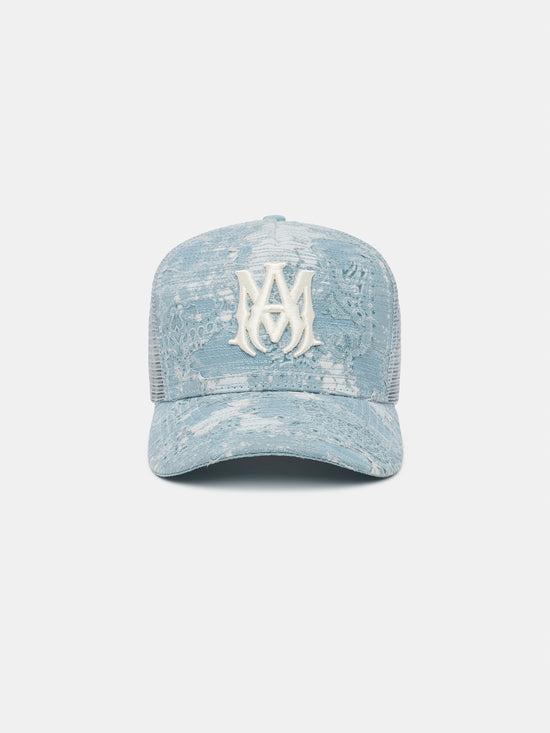 BANDANA REPAIR TRUCKER HAT - Ashley Blue - AMIRI