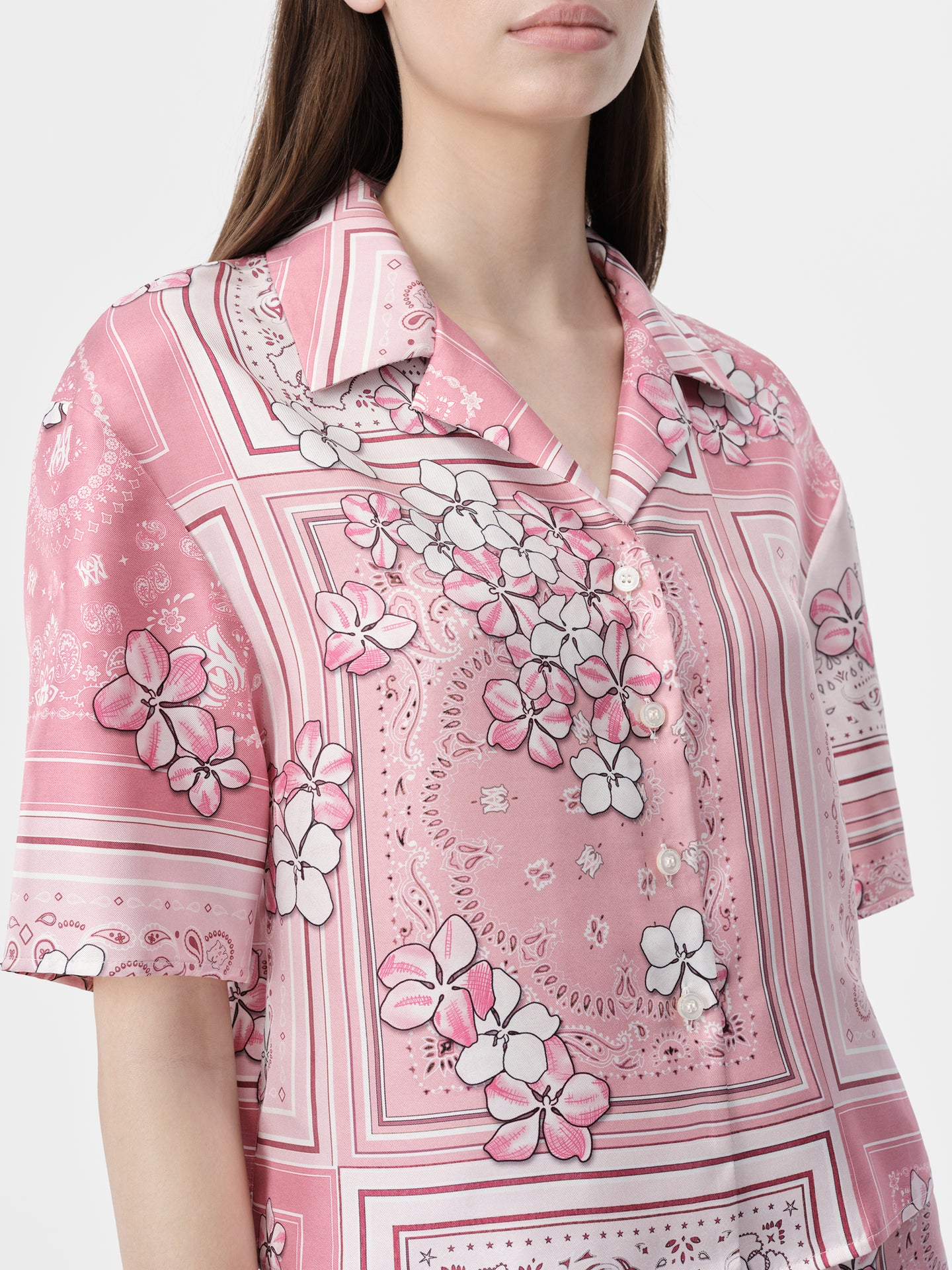 WOMEN - WOMEN'S BANDANA FLORAL SHIRT - Flamingo Pink