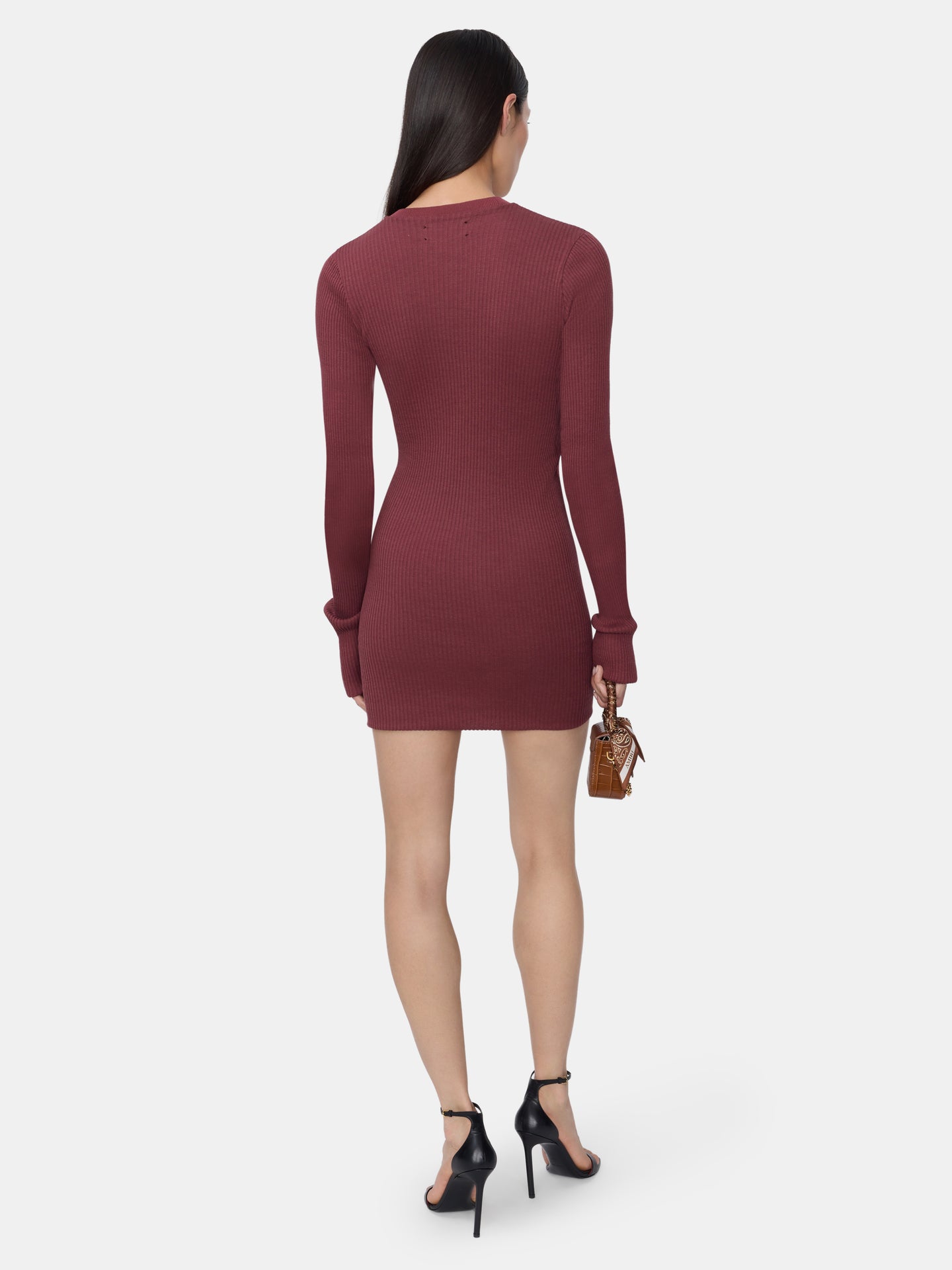 WOMEN - WOMEN'S MA LONG SLEEVE MINI DRESS - WINE - AMIRI
