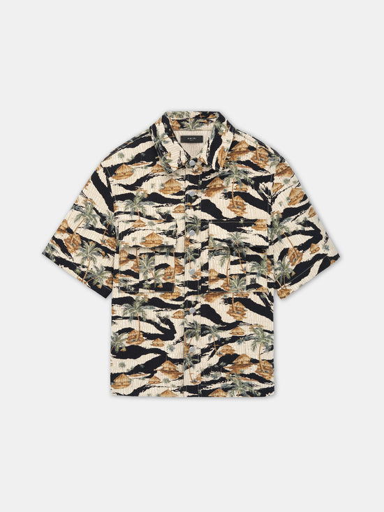 AMIRI REPEAT PALM CAMP SHIRT - Mojave Desert