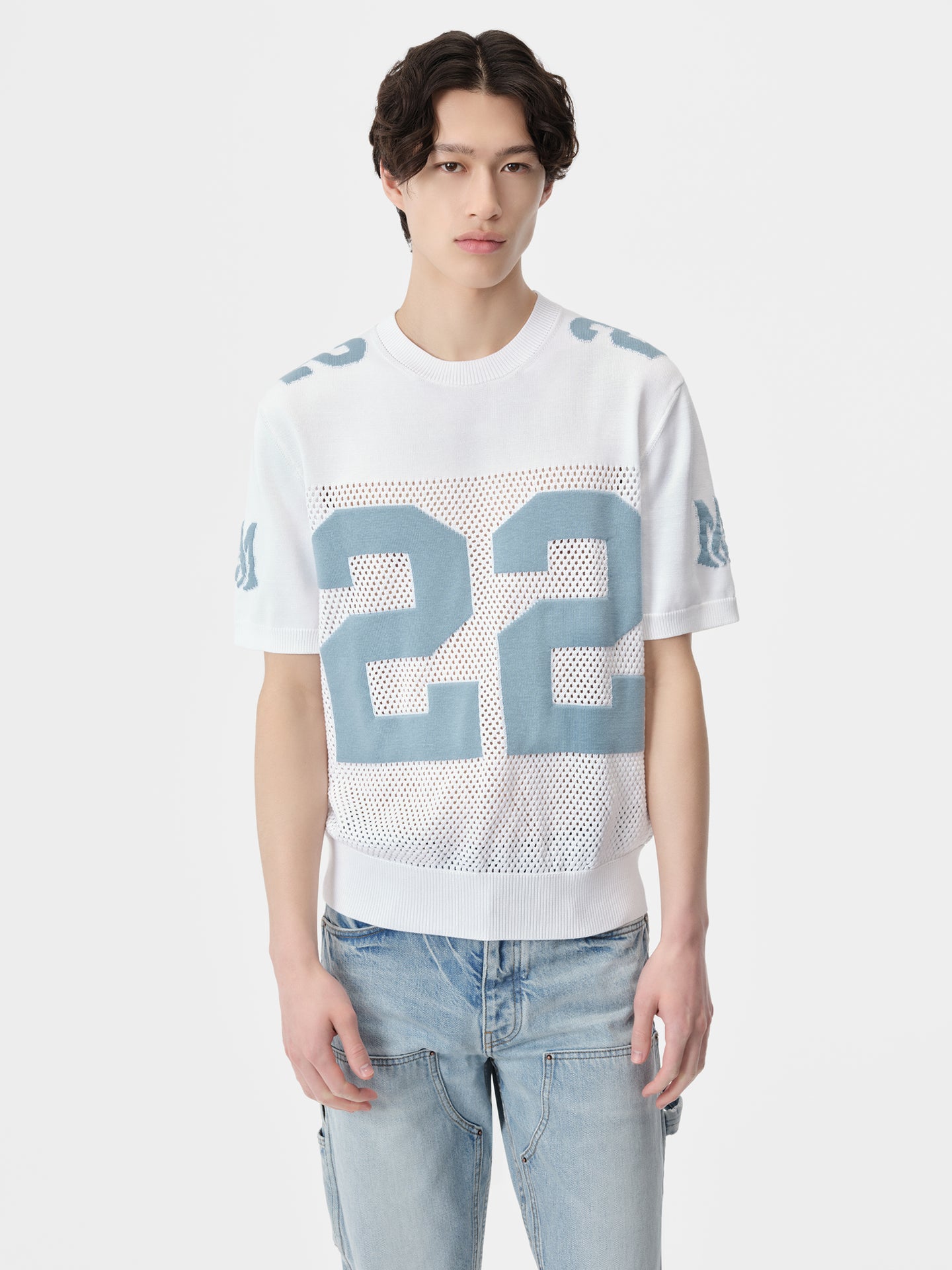 22 TEE - White Cerulean