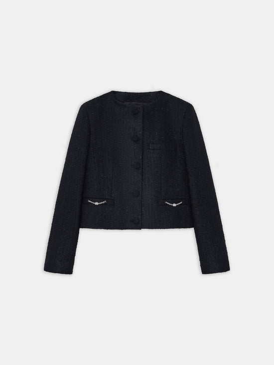 WOMEN - WOMEN'S SHIMMER BOUCLE JACKET - BLACK - AMIRI