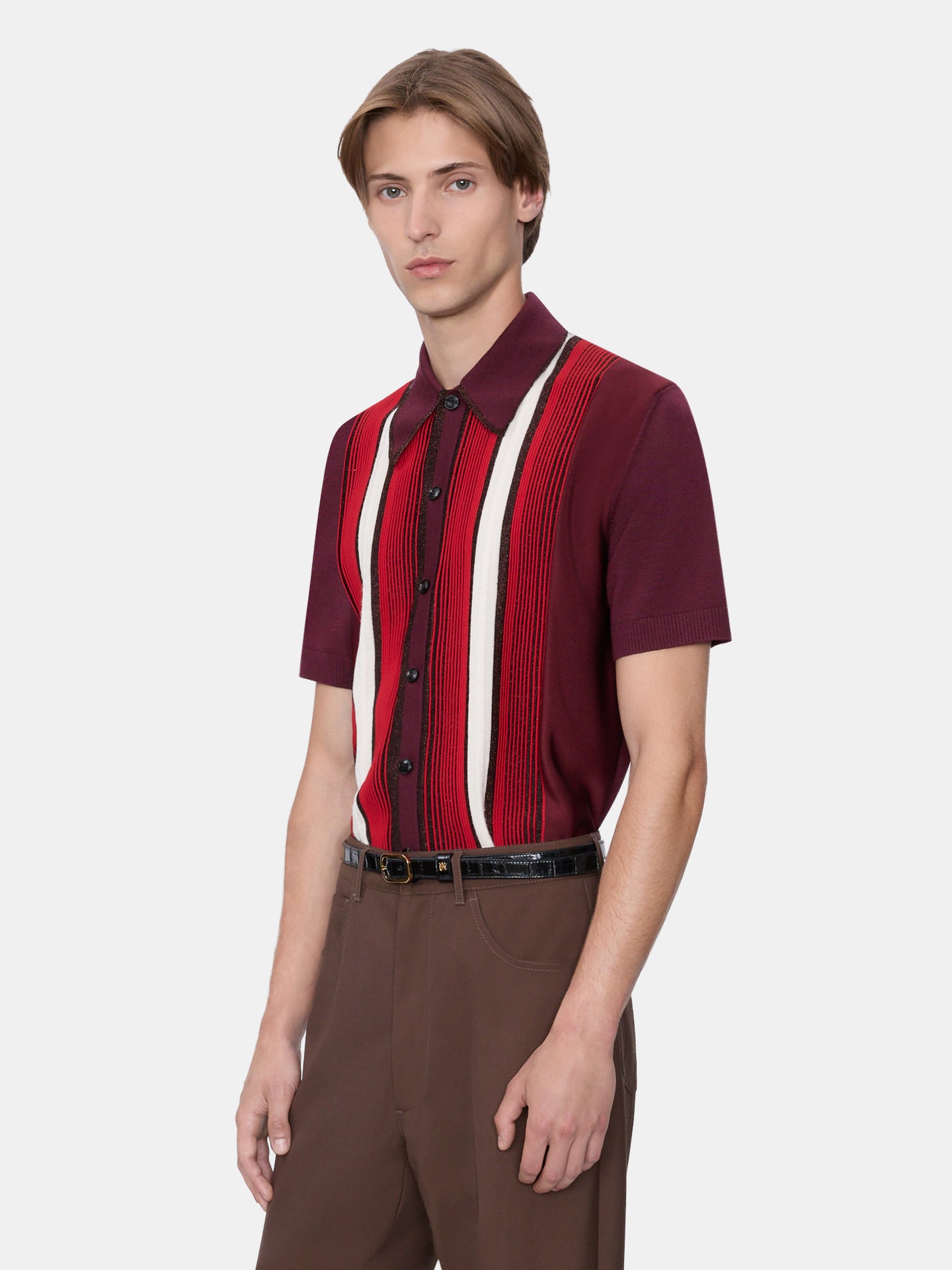 EMBELLISHED STRIPED SHIRT - RED - AMIRI